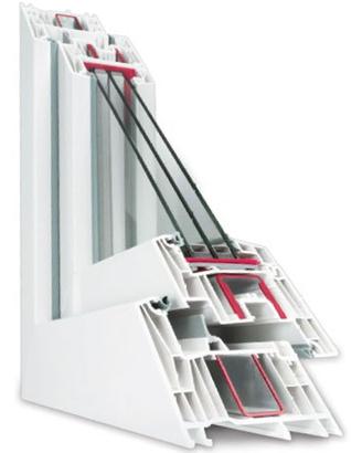 Portafinestra 2 ante Rehau Synego bianca 119×238 –