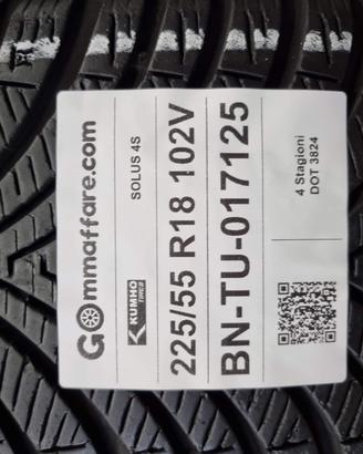 4 Pneumatici 225/55 R18 Kumho Tire Solus 4 S