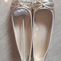 ballerine con glitter color oro/platino 