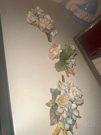 Trittico fiori porcellana