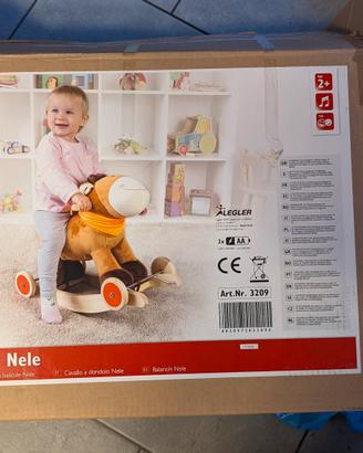 legler cavallo a dondolo in tessuto 