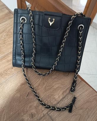 borsa nera in simil pelle