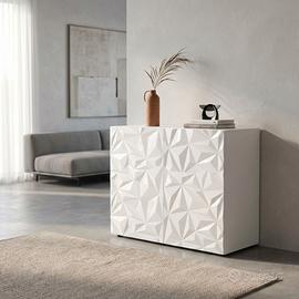 Credenza Design Moderna Bianco 121 cm Soggiorno
