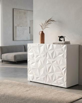 Credenza Design Moderna Bianco 121 cm Soggiorno