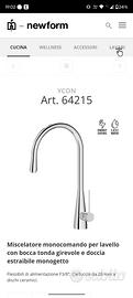 miscelatore cucina Newform Ycon con doccino