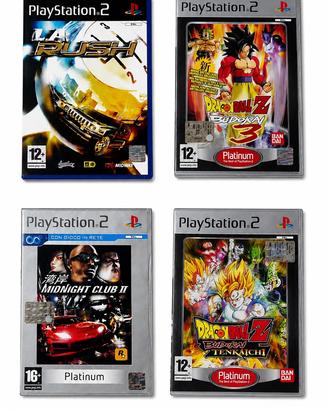 PS2 – 4 Giochi Originali Dragon Ball + LA Rush