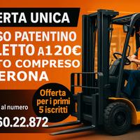 Corso Patente Muletto Verona a 120Euro al sabato