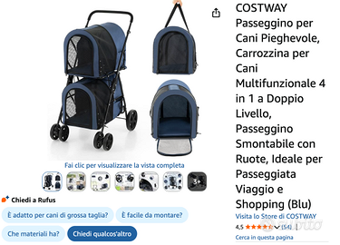 Passeggino per Cani - Gatti Pieghevole - MAI USATO