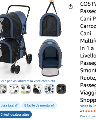 Passeggino per Cani - Gatti Pieghevole - MAI USATO