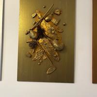 Quadri oro argento e rame