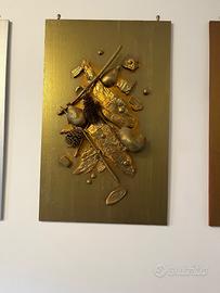 Quadri oro argento e rame