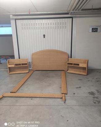 Atmosfera mare: letto matrimoniale in midollino