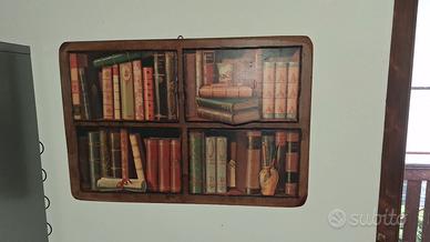 3 quadri decorativi vintage in legno – set complet