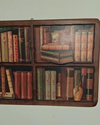 3 quadri decorativi vintage in legno – set complet