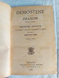 Libro antico Demostene- Orazioni Sonzogno 1887