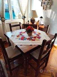 tavolo apertura a libro + 4 sedie 