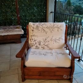 poltrona letto in legno 