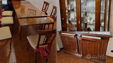 Elegante set salone ARTE POVERA in legno massello.