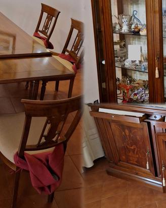 Elegante set salone ARTE POVERA in legno massello.