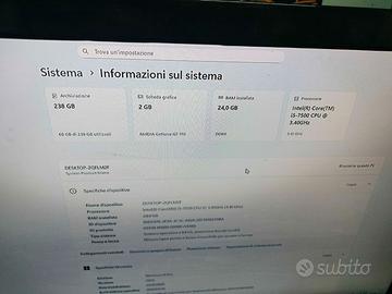 i5 7500  24 gb di ram ddr4 m2 256