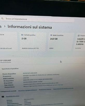 i5 7500  24 gb di ram ddr4 m2 256