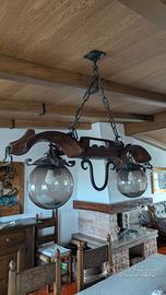 Lampadario + Applique Stile Rustico