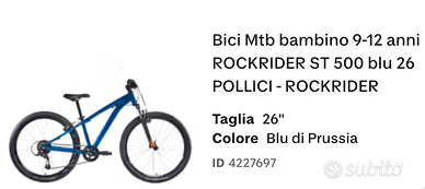Bici ROCKRIDER ST 500 blu