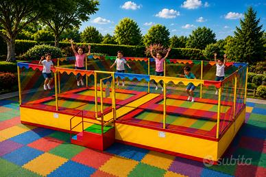 Trampolino Elastico Professionale per Parchi Gioco