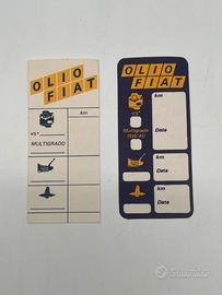 Coppia Adesivi Olio Fiat Vintage Auto D'epoca