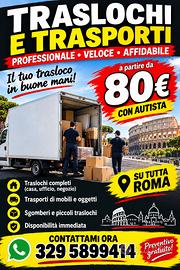 TRASPORTI TRASLOCHI FACCHINAGGIO SGOMBERI