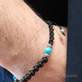 Bracciale uomo decina di Rosario con pietre