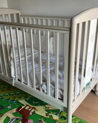 Lettino + fasciatoio cassettiera + accessori