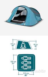 Tenda quecha 2 seconds 3 posti + accessori