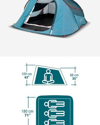Tenda quecha 2 seconds 3 posti + accessori
