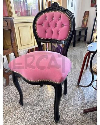 POLTRONCINA DA CAMERA ROSA NERA