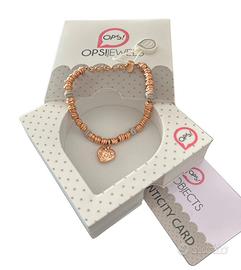 BRACCIALE OPS Lux Nodi Cuore Strass oro rosa 18/21