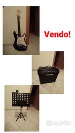 chitarra/leggio/amplificatore 