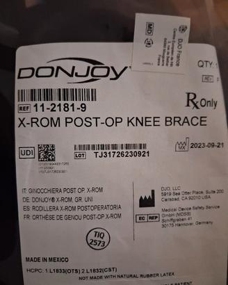 Tutore Ginocchio Post-Operatorio DonJoy X-ROM 