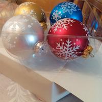 scatola con 4 palline albero di Natale  in vetro 