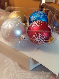 scatola con 4 palline albero di Natale  in vetro 