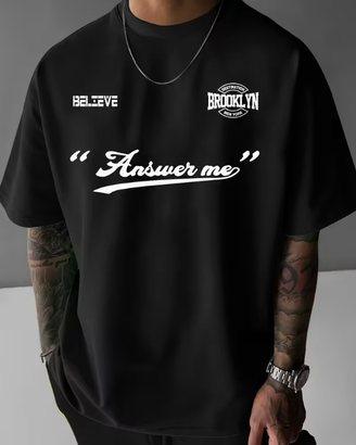 T-Shirt Uomo Casual "Believe" Stampa Grafica Manic