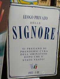 Cartello  Bagno 1922 Duce  per donne