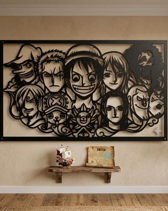 Ciurma luffy One piece quadro in metallo 