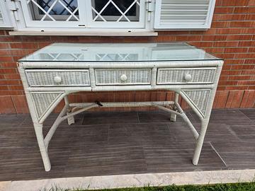 Scrivania in giunco bianca