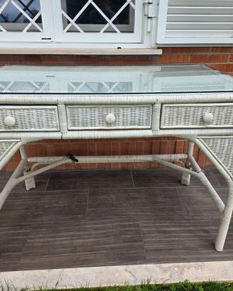 Scrivania in giunco bianca