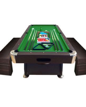Tavolo da biliardo 8ft Vintage Verde con Panche