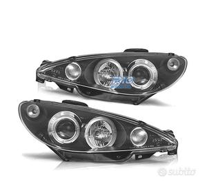 FARI PEUGEOT 206 98-08 ANGEL EYES SFONDO NERO H4