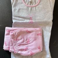 Pigiama bimba ballerina grigio/rosa 5-6 anni
