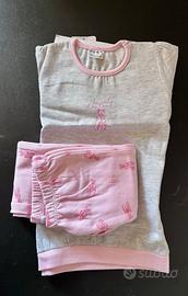 Pigiama bimba ballerina grigio/rosa 5-6 anni