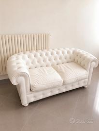 Divano Chesterfield 2 Posti in Vera Pelle